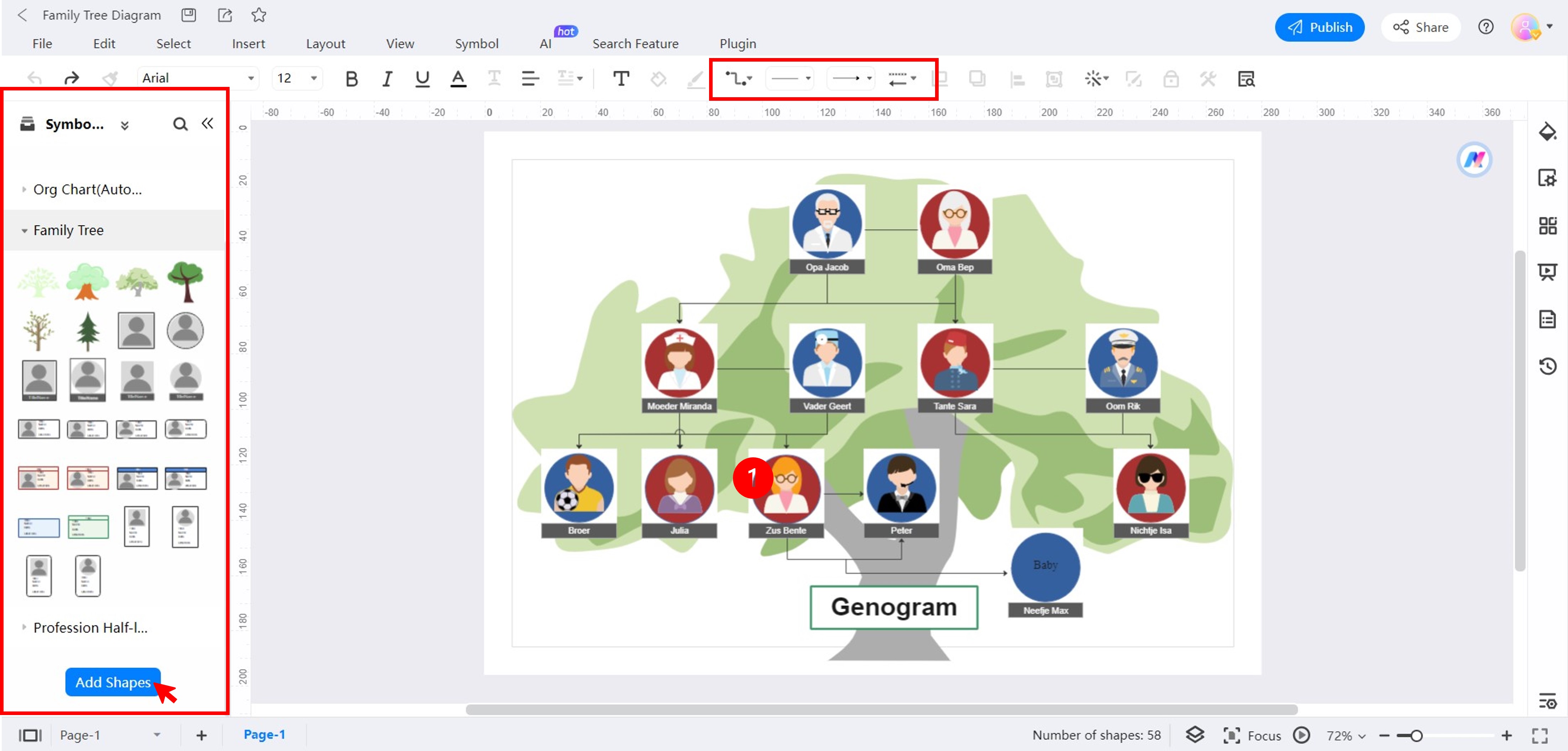 Draw Belmont Family Trees Online